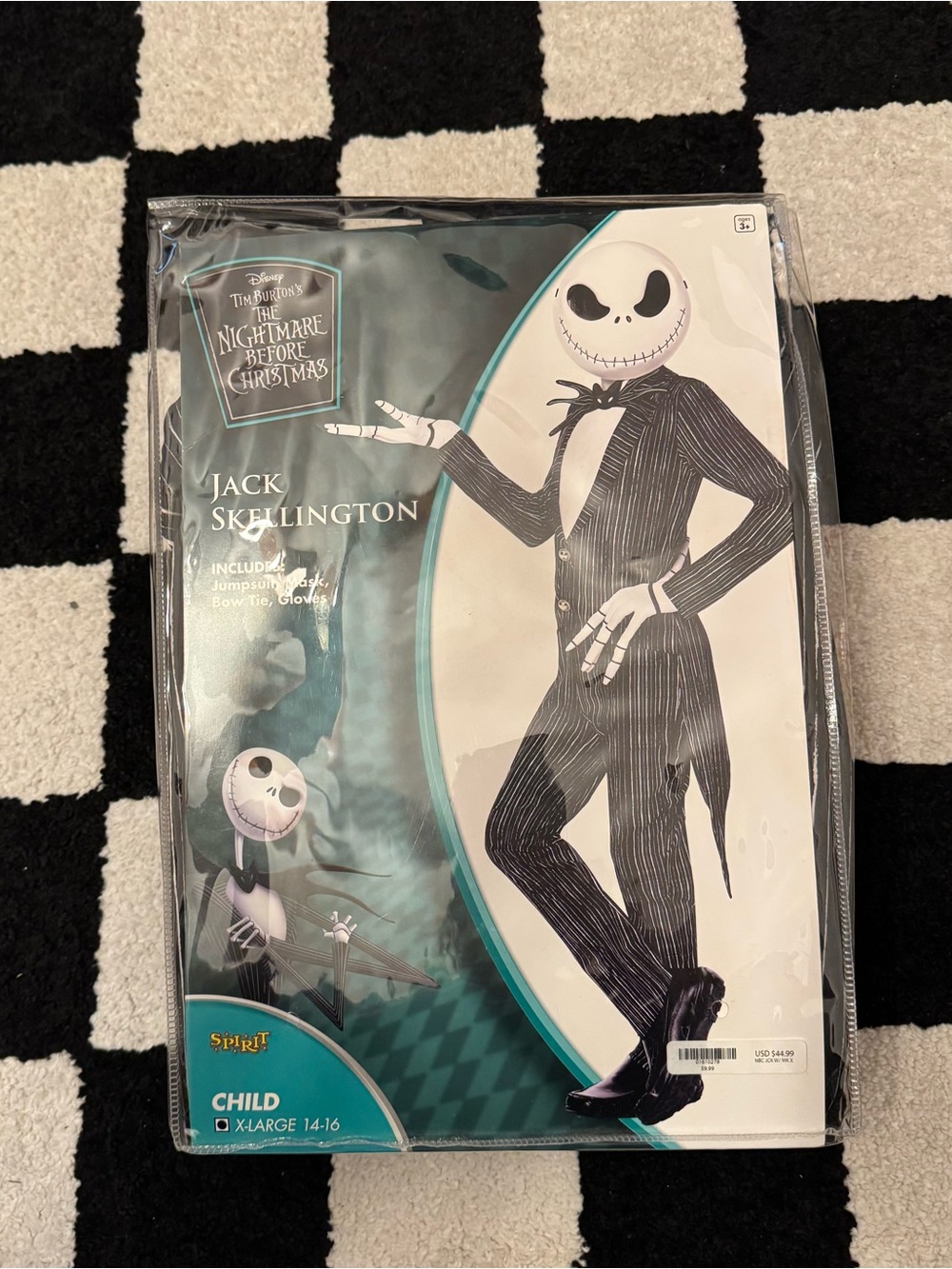 Spirit Halloween The Nightmare Before Christmas Jack Skellington Kids Costume XL